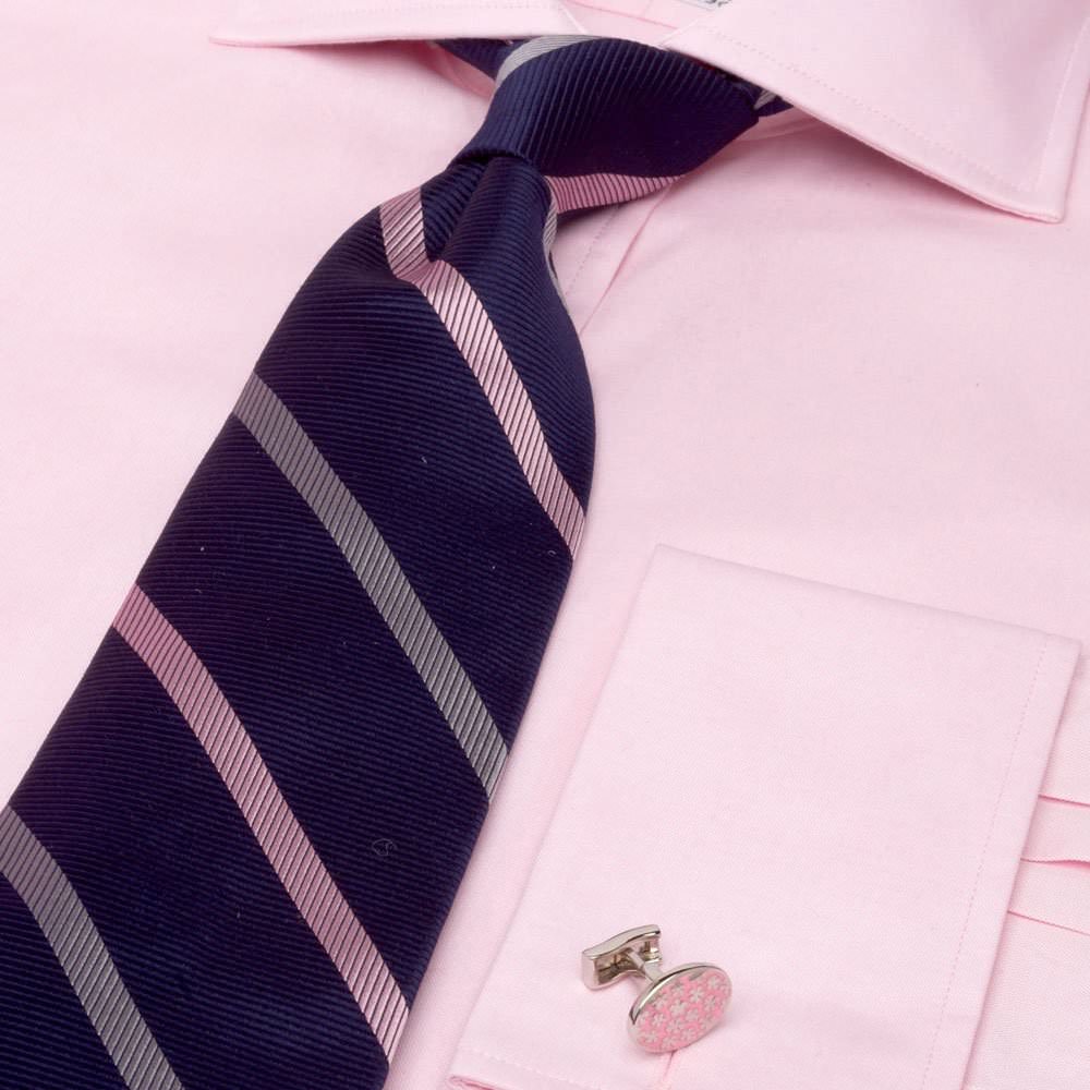 Мужская рубашка под запонки розовая