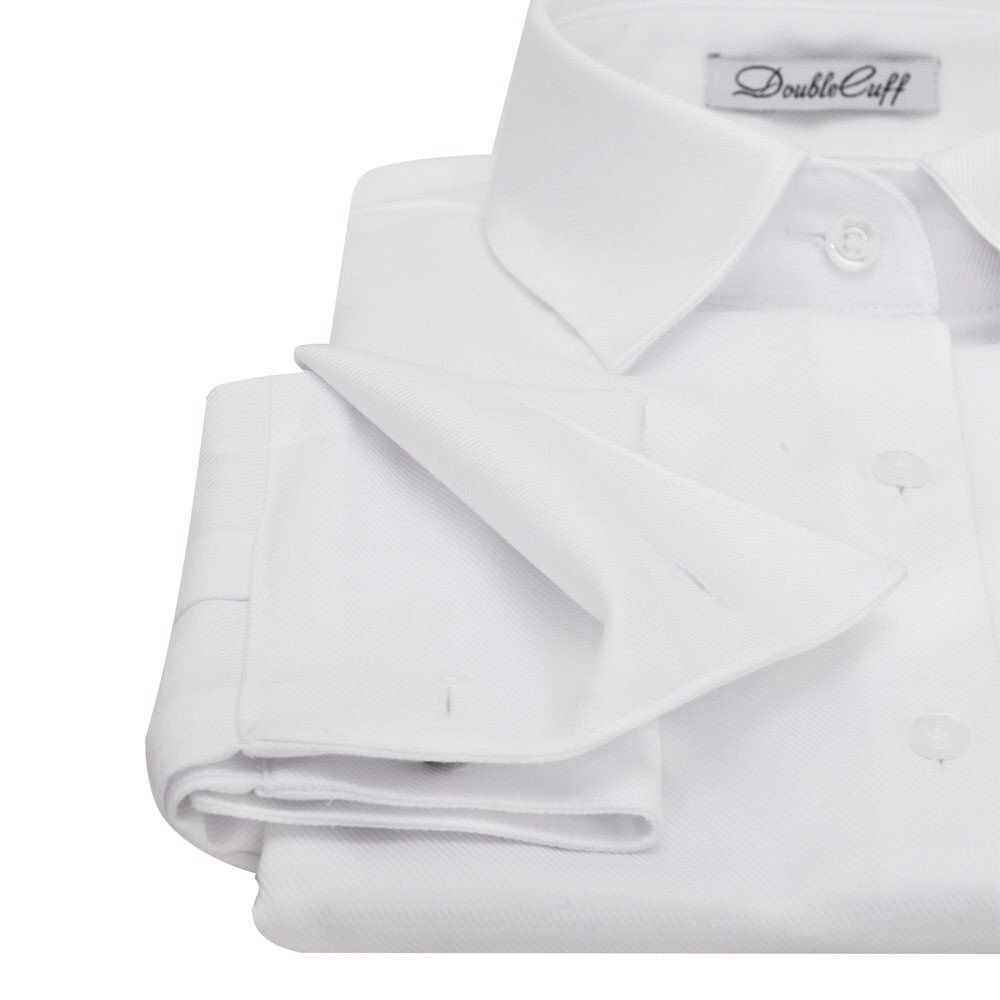 Женская рубашка под запонки белая Non-Iron - 7007 от DoubleCuff 