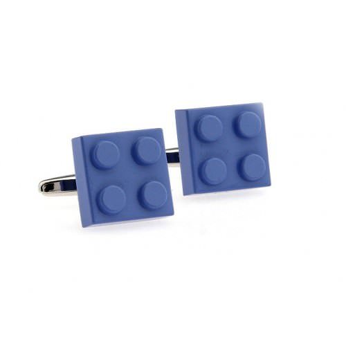 Детские запонки квадратные конструктор голубые - 50022 от  