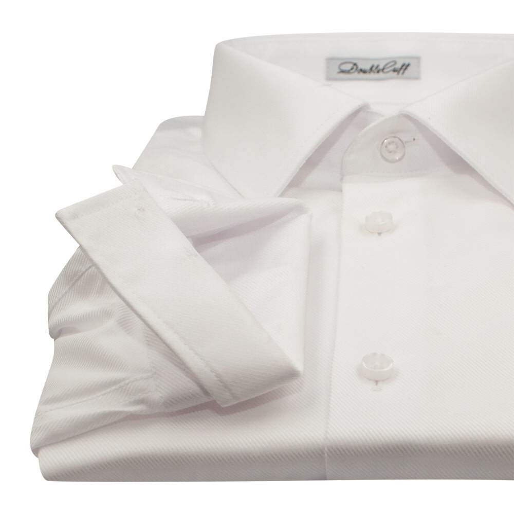 Мужская рубашка под пуговицы белая - 7490 (42/170-176) от DoubleCuff 