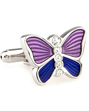 Запонки бабочка сине-фиолетовая - 64893 от  