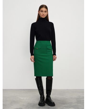 Женская юбка юбка-карандаш зелёная в клетку от byME 