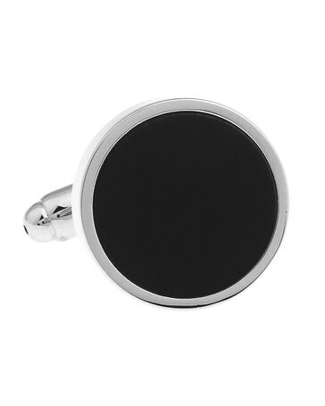 Запонки круглые черного цвета - 156005 от  