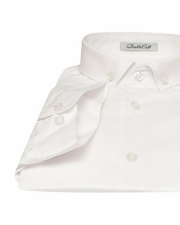 Приталенная мужская рубашка белая короткий рукав - 7562 (38) от Double Cuff 