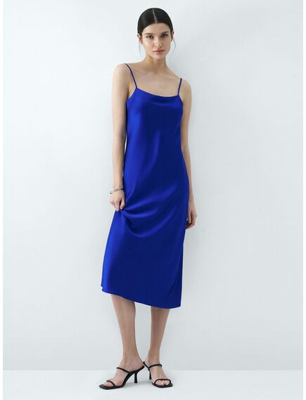 Платье-комбинация из искусственного шелка синий от ByME 