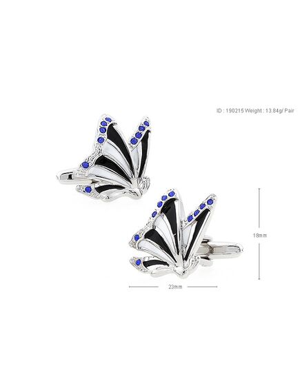 Запонки бабочка сине-фиолетовая - 64893  от  